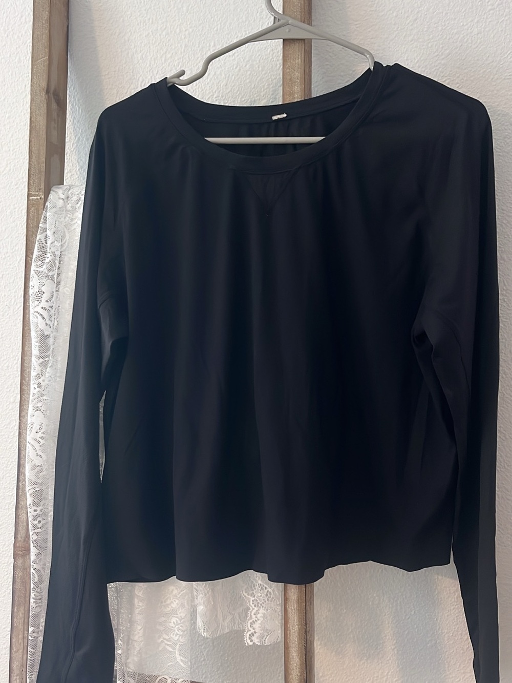 Black Long-Sleeve Women's Top